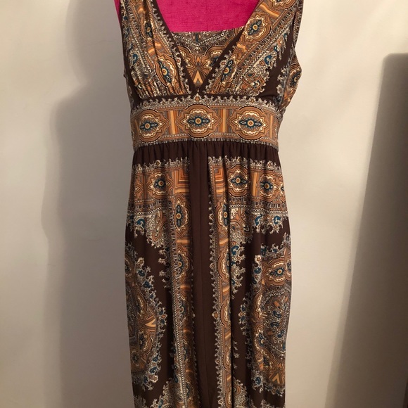 DRESS HIPPY CHIC GEOMETRIC MADRAS DRESS - Picture 6 of 7